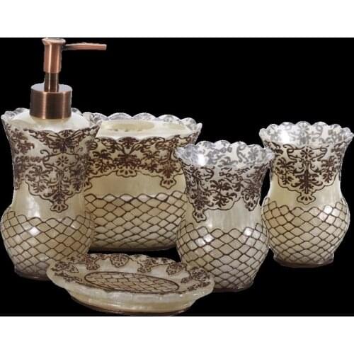 Counter genuine environmentally friendly resin bathroom set of 5 thousand thousand knot bathroom supplies LO831152