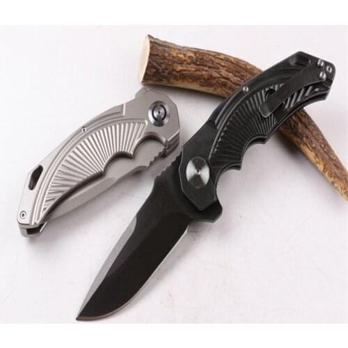 High End Half Sky Folding Knife (Two Colors) D2 Blade Silver Plated Grey Titanium+L Black Titanium Hunt And Camp Pocket EDC Tool