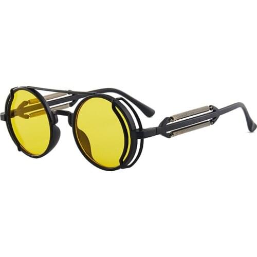 Classic Gothic Steampunk Sunglasses Luxury Brand Designer High Quality Men and Women Retro Round Pc Frame Sunglasses