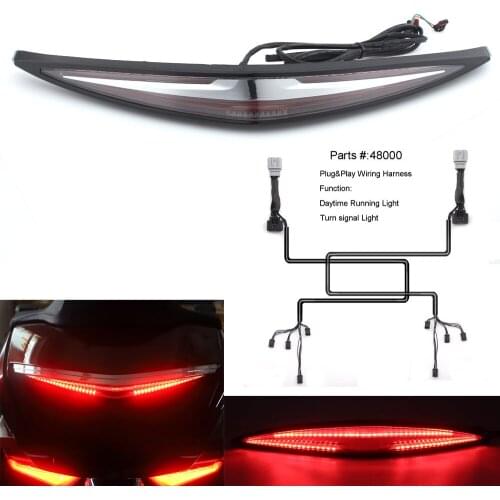 Motorcycle ABS Trunk Spoiler LED Red Rear Running Light Turn Signal Light For Honda Goldwing 1800 GL1800 2018 2019 2020 2021