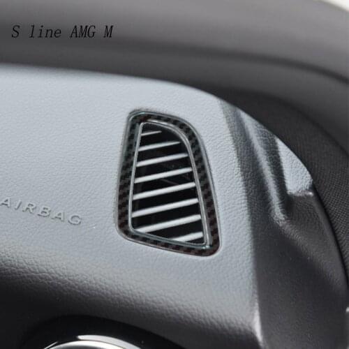 Car Styling for Mercedes Benz C Class W205 C180 C200 GLC X253 Accessories Carbon Fiber Air Conditioning Outlet Frame Stickers