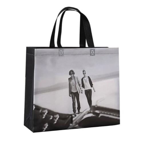 Women Handbag Fashion Couple Walking Printed Non-woven Shopping Bag Clothes Socks Portable Bedding Bag Gifts Cosmetics Store Bag