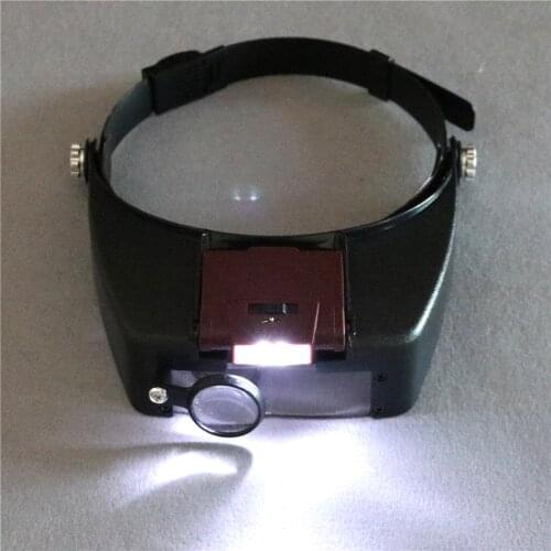 Magnifier Glasses 2 Led 1.5X 3X 6.5X 8X Jeweler Watchmaker DIY Magnifying Glasses Double Eye Glass Loupe Lens Repair Tool