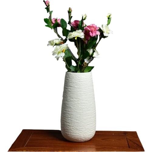 Simple White Ceramic flowers Vase Creative Home Desktop Decoration Classic Office Decor Supplies Wedding G