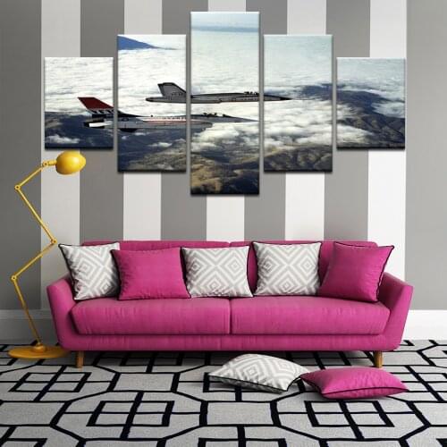 Air Fighter Aircraft Sea Of Clouds Landscape 5 Panel Print HD Poster Wall Art Canvas Painting Oil Picture Home Decoration