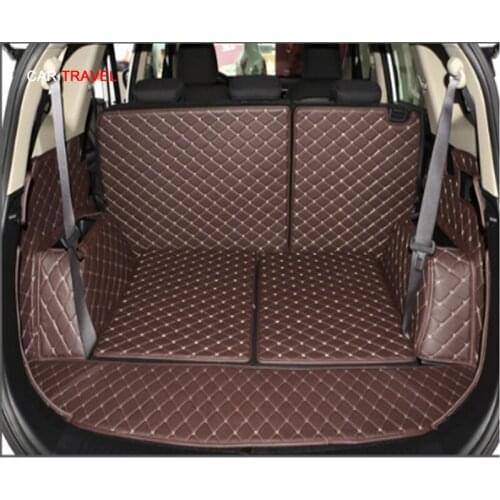 High quality! Special trunk mats for KIA Carens 7 seats -2013 durable waterproof cargo liner mats boot carpets,Free shipping