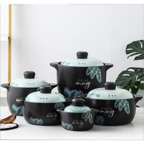 Japanese Creative Leaf Ceramic Casserole Restaurant Kitchen Home Open Flame Heat-resistant Multi-size Soup Pot Steamer