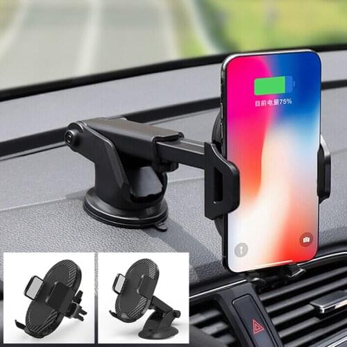 1pc Car Mount Qi Wireless Charger for Iphone 8/8Plus/X/XR/XS/XS Max Mobile Phone Holder Stand Car Phone Holder
