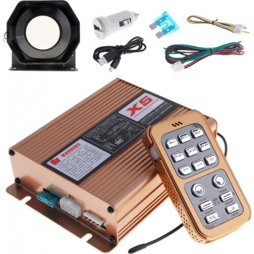 12V 400W 8 Sound Loud Car Horn Alarm Siren Horn Loud Speaker Car with MIC System and Remote Control