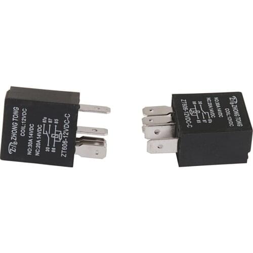 2Pcs Sales Black DC 12V 20A/30A SPDT Premium Relay 5Pin 5P For Car Auto