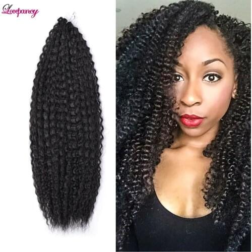 20 Inch Afro Kinky Curly Crochet Braids Hair Ombre Braiding Hair Extensions Marly Hair For Women Brown 613 Black Lovepancy