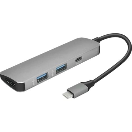 3 in 1 Type C Hub 4K HDMI-Compatible Output 2 USB 3.0 Port / USB-C Converter Multi Port Adapter for Pro Chromebook