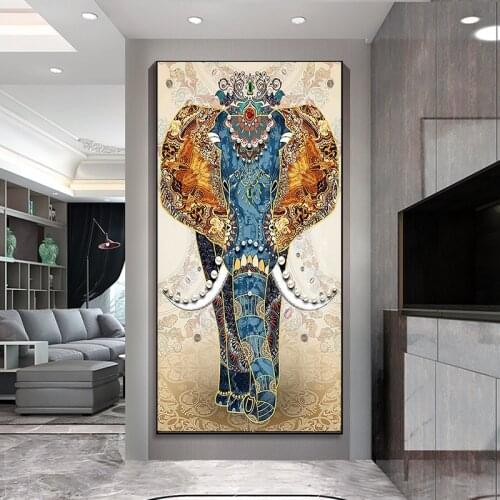 Abstract Art Animal Painting Elephant Posters And Prints Canvas Paintings On The Wall Art Pictures Wall Decor Living Room Decor