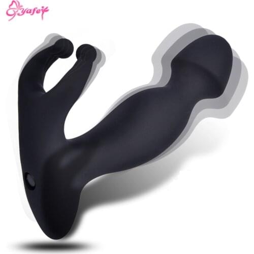 Male Prostate Massager Anal Vibrator Silicone 10 modes Butt Plug Delay Ejaculation Rings Masturbator Erotic Sex Toys for Men