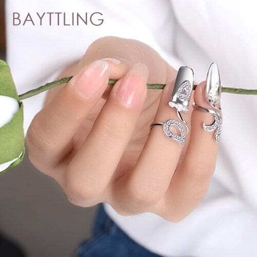 BAYTTLING S925 Sterling Silver Fine Flower Zircon Beginning Finger Ring For Woman Fashion Party Christmas Jewelry Gift