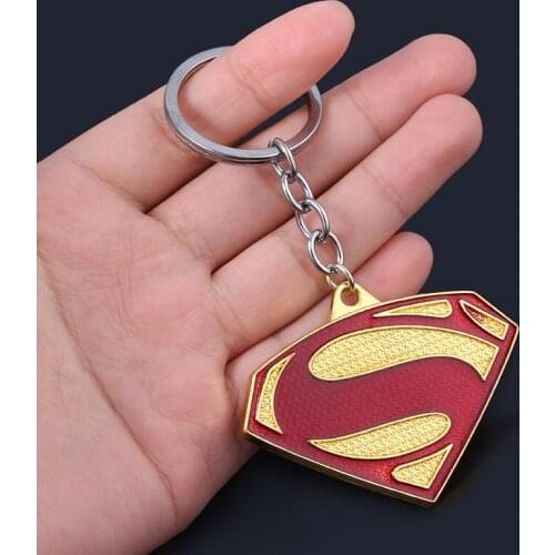 S logo Shield Movie Keychain metal Keyring Gold Color Key Chain For men jewelry car keychain