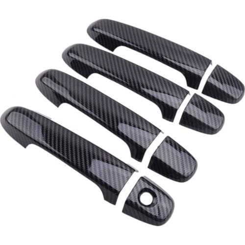 Beler 8 pcs Car Exterior Door Handle Cover Trim Fit for Toyota Camry 2012 2013 2014 2015 2016 2017 ABS Carbon Fiber Style