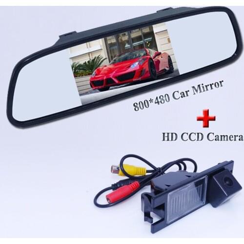 In stock CCD car backup rear view camera for Hyundai ix35 Car parking camera + 4.3'' car monitor rearview mirror