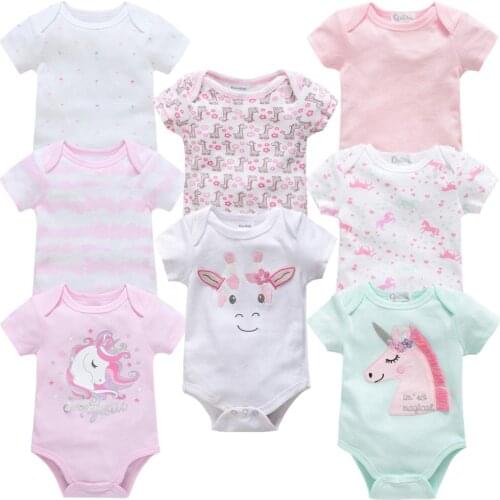 6 8PCS Newborn Baby Girl Bodysuit Cute Boys Clothes Twins Baby Onesies Baby Body Infantil Ropa Bebe De Cartoon Toddler Jumpsuits