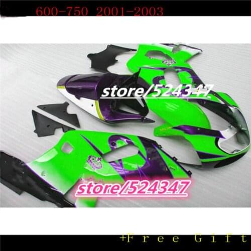 Fairings kit for SUZUKI 2001 2002 2003 GSXR600 GSXR 750 motorcycle fairing set GSXR750 600 01 02 03 bodywork black green