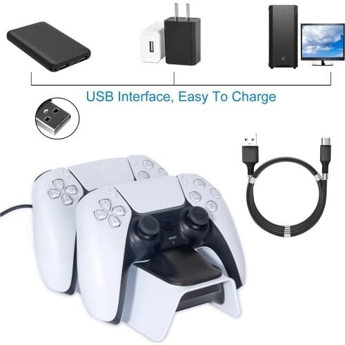 Newest PS5 DualSense Controller Charging Station Led Charging Dock Stand Charger With USB Charging Cable For Playstation 5