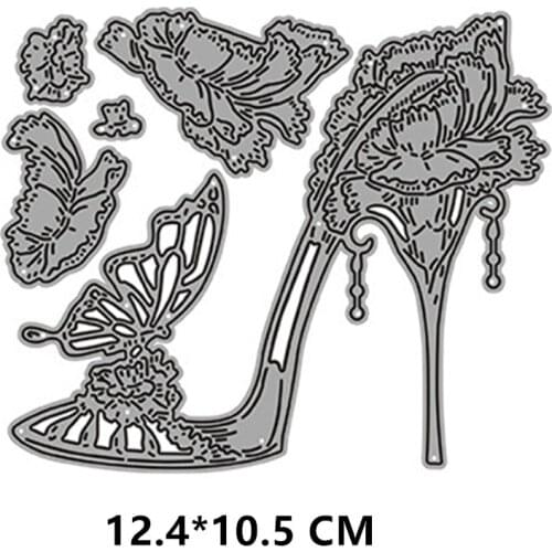 2021 New Carnation High Heels Cutting Dies DIY Scrapbooking Embossing Paper Photo Frame Stamps Crafts Template Mould Stencils