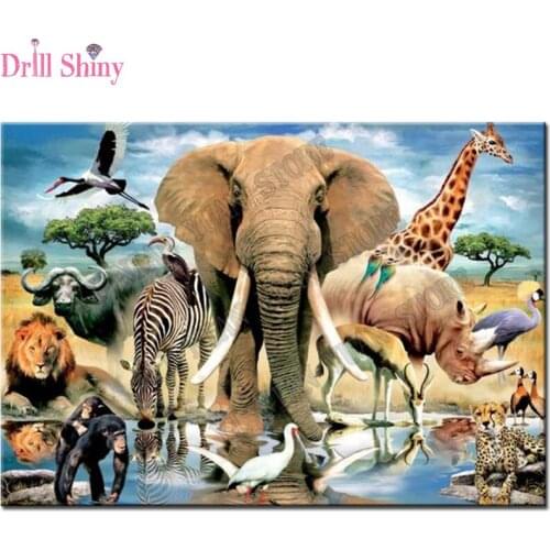 New 5D diamond embroidery needlework Animal photo full square diamond painting cross stitch home decor mosaic Rhinestone crafts