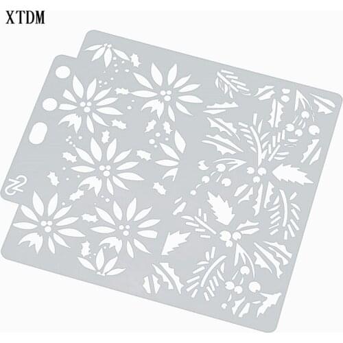Branch plastic mold shield DIY cake scrapbook stencils hollow Embellishments printing lace ruler Valentines Day