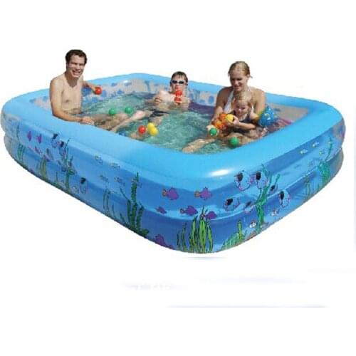 Hot Inflatable Family Childrens Large Inflatable Printed Rectangular Swimming Pool Babys Paddling Pool Size 196*143*60cm