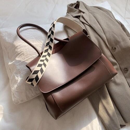 Casual wide strap women shoulder bags designer handbags luxury soft pu leather crossbody messenger bag lady large capacity totes