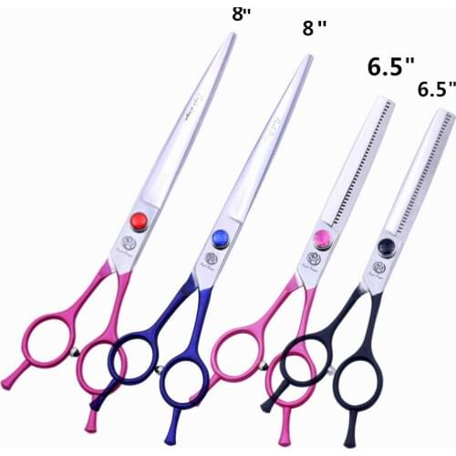 Purple Dragon 8/6.5 inch Cutting/Thinning Dog Hair Clipper Professional Hand Mand Dog Cat tesouras Pet Grooming Hair Shears