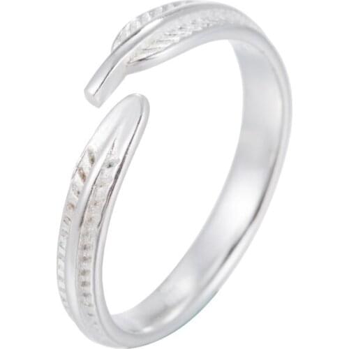 SMJEL Retro Style Adjustable Long Thin Feather Cuff Rings Women Anillos Long Leaf circle Ring Jewelry Gifts Birthday SYJZ107