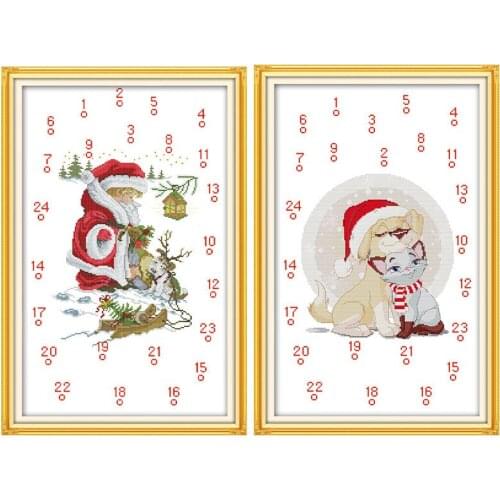 Christmas Calendar Patterns Count Cross Stitch DMC 11CT 14CT Chinese Cross Stitch Kits Handmade DIY Home Decoration Send Gift
