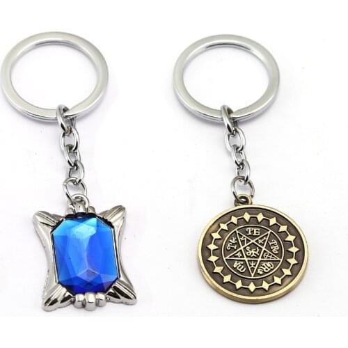 Black Butler Keychain Blue Crystal Anime Key Chain 4 style Ciel Demon Eye Key Ring Holder Pendant Chaveiro Jewelry