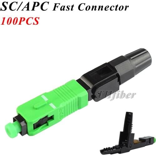 SC/APC fiber optic Fast Connector Embedded Connector 100 pcs FTTH Tool Cold Fiber SC APC Fast Connector Single-Mode