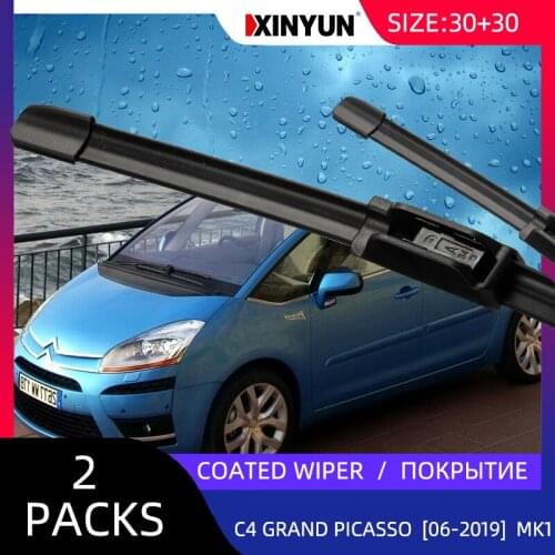Coated wiper Front Wiper Blades For Citroen - C4 Grand Picasso I (UA_) [2006-2019] / C4 Picasso MK1 Windshield Windscreen 23"30"