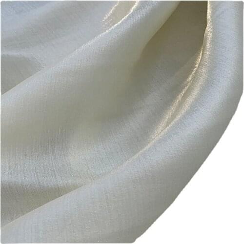 Width 59" Solid Color Glossy Thin Glass Silk Fabric By The Half Yard For Dress Shirt Material