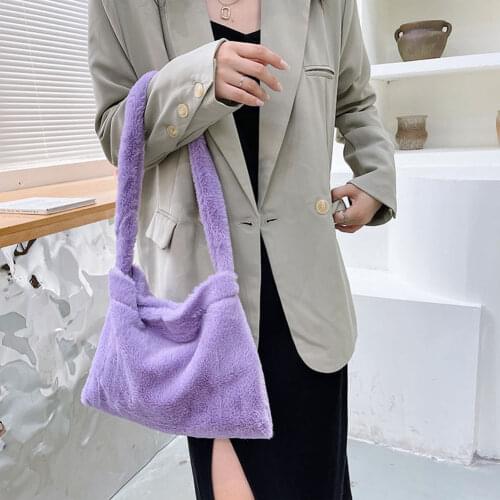 Womens Bag Shoulder Bags High Quality Plush Cherry Pattern Printing Luxury Designer Handbags and Purse Female Retro Tote Bags