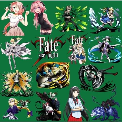 Fate Stay Night Iron On Patches Transfer Fusible Clothing Thermo Heat Transfer Stickers On Clothes Appliques Of One Stripes Tops