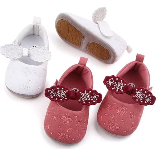 Female Baby Half Rubber Sole with Dress Princess Shoes Embroidered Baby Toddler Shoes Baby Shoes