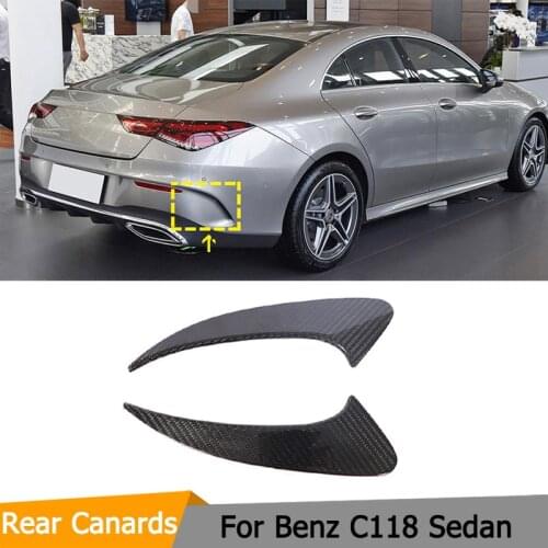 Car Rear Bumper Canards for Mercedes Benz CLA Class C118 CLA250 CLA35 AMG Sedan 4-Door 2020 2021 Carbon Fiber Rear Splitters