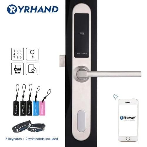 Smart Door Lock WiFi, TT lock App Digital Bluetooth Smart Password Lock Pin Code Electronic Door Lock for Aluminum Glass Door