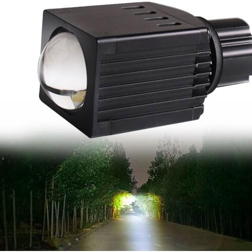 12V DC Universal Car Front Bumper Concentrating LED Spotlights Yellow Light and White Light Two-color Cut Vehicle Auxiliary Lamp