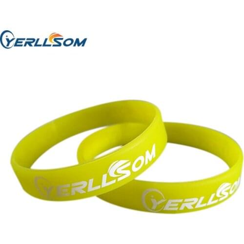 YERLLSOM 100PCS Trade Assurance custom silicone bracelets with print Words and logo 1 color for promotional gifts S101813