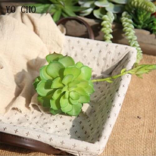 YO CHO 1PC Lotus Artificial Succulent Plant Green Fake Flower Echeveria Succulent Plants Garden Home Decoration DIY Accessories