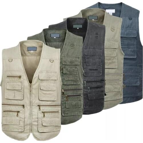 Size 6XL 7XL 8XL New Men Casual Summer Big Size Cotton Sleeveless Vest With Many Pockets Men Multi Pocket Photograph Waistcoat