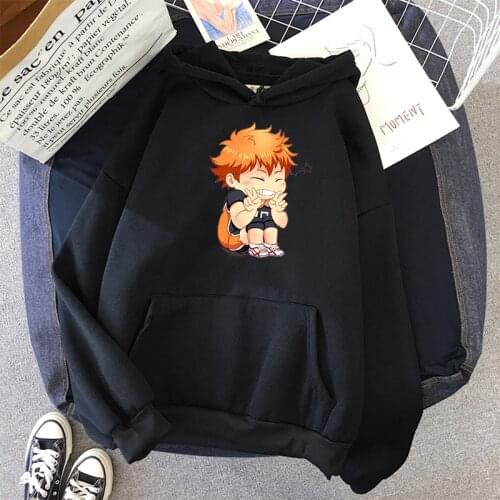 Winter Volleyball Manga Haikyuu oversized Sweatshirt men and womens Hoodies Harajuku Warm Pullover Drawstring Korean style top