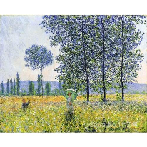 Famous Artwork Claude Monet Landscape Sunlight Effect under the Poplars Handmade Oil Painting Canvas Wall Decor High quality