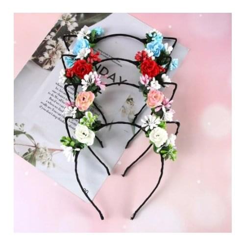 2021 New Headband Retro Tree Branch Headwear Cat Ear Hair Hoop Fairy Tale Flower Hair Bands Beatuiful Girls Hair Accessories