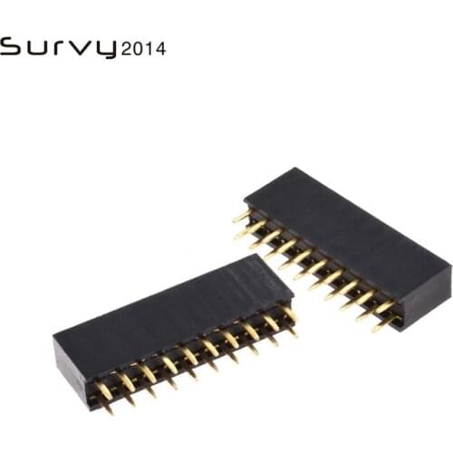 10/20/100PCS 2X10Pin Header Socket gold plated 10Pin 2.54mm Row Straight Female Double diy electronics